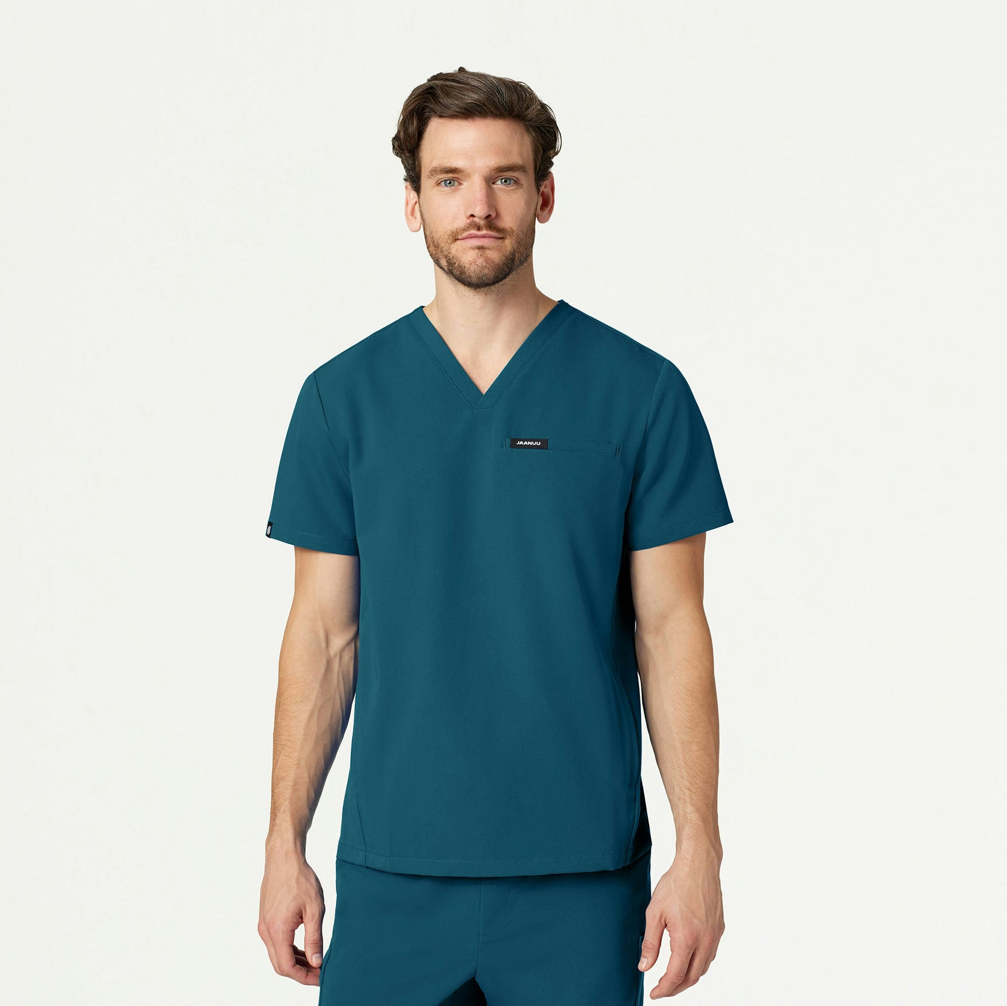Platt 3-Pocket Scrub Top - Caribbean Blue