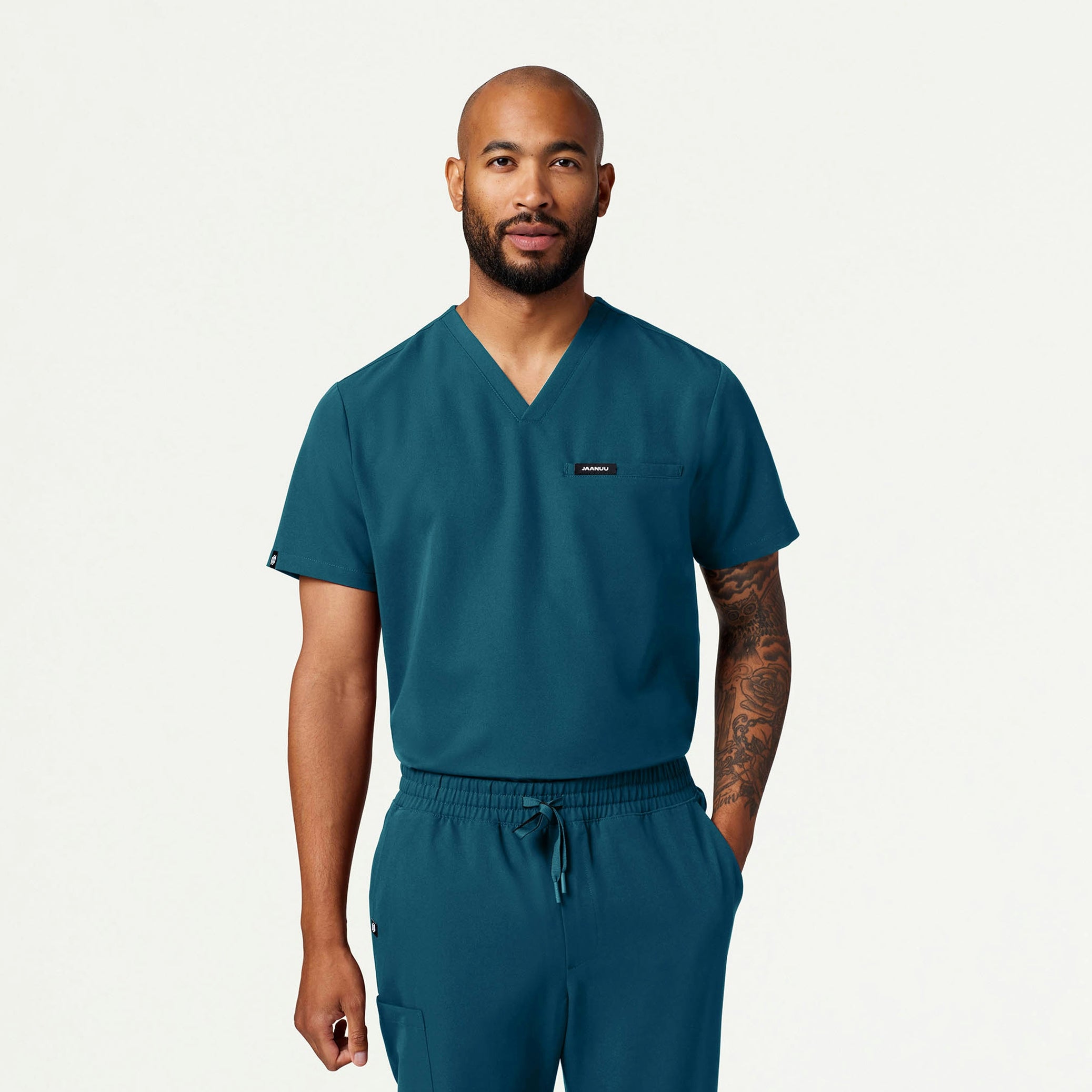 Romin 1-Pocket Scrub Top - Caribbean Blue