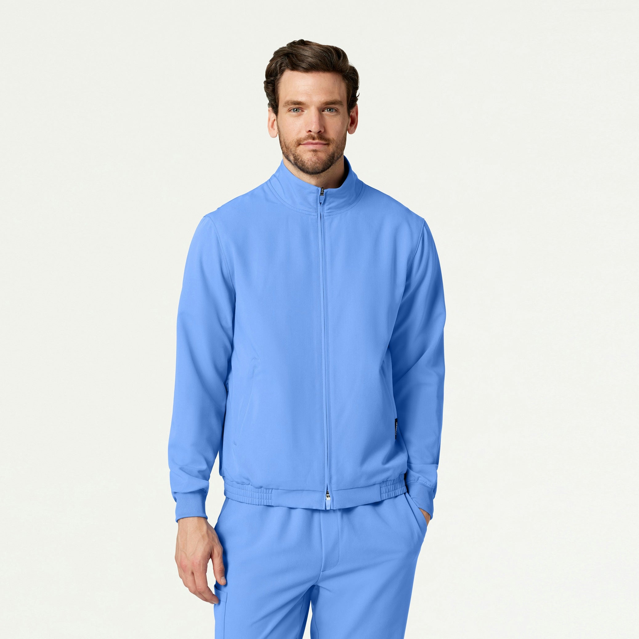 Wolfe Everyday 6-Pocket Scrub Jacket - Ceil Blue