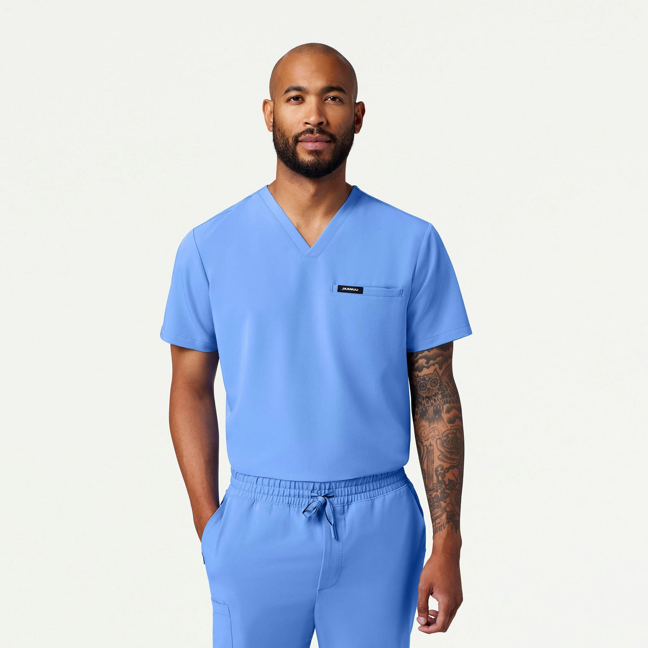 Romin 1-Pocket Scrub Top - Ceil Blue