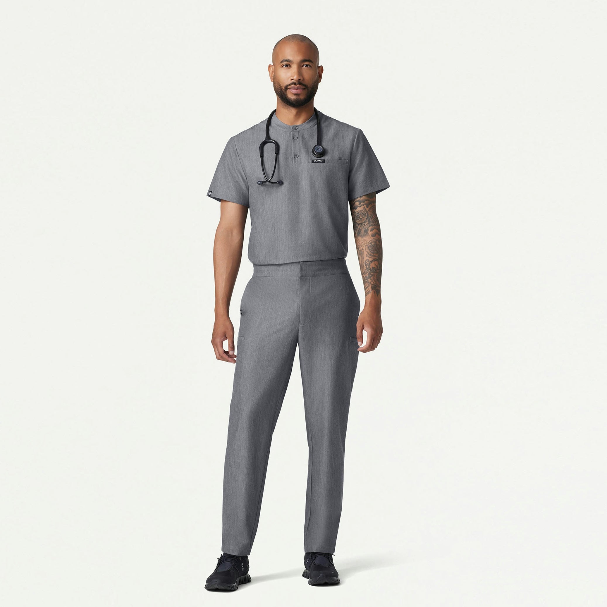 Rubin Tapered 7-Pocket Scrub Pant - Heather Gray