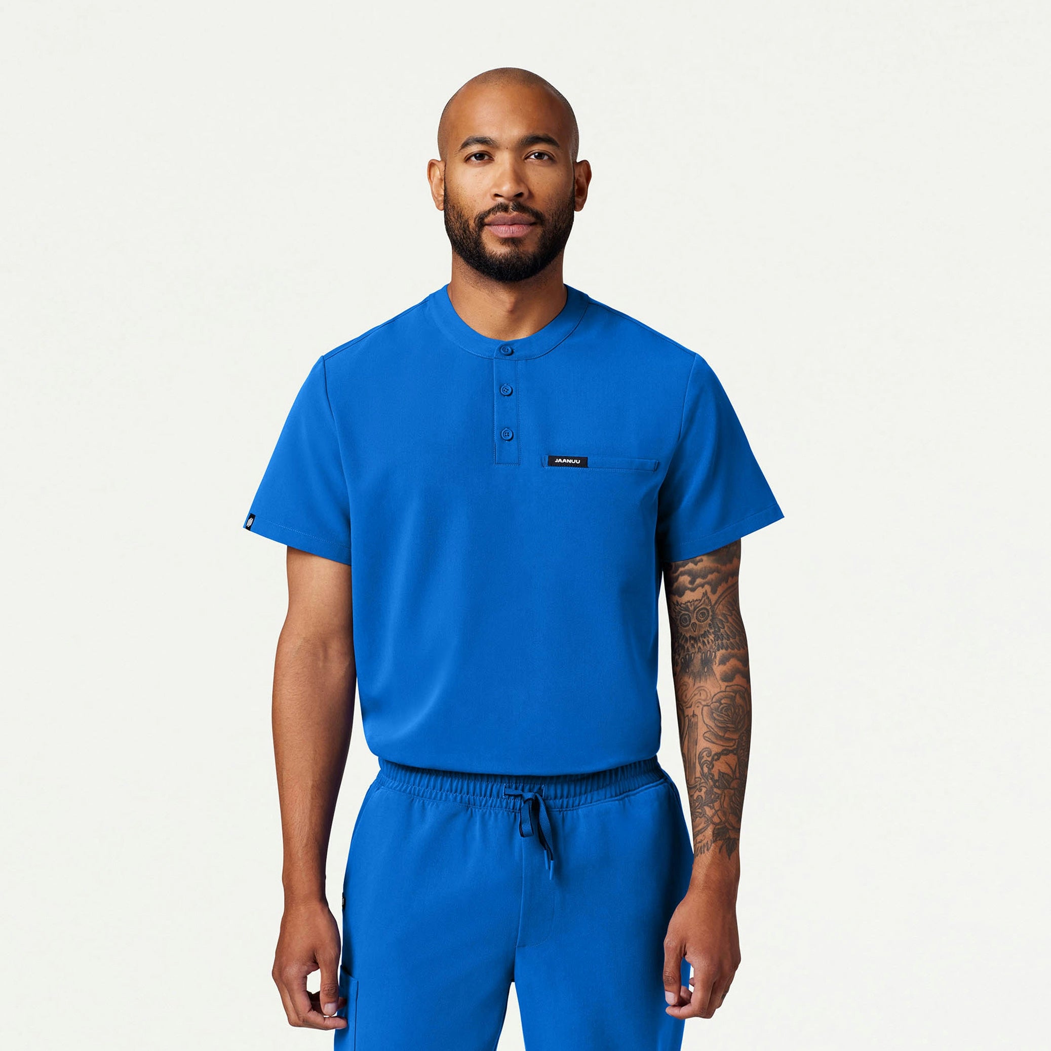 Reeve Henley Scrub Top - Royal Blue