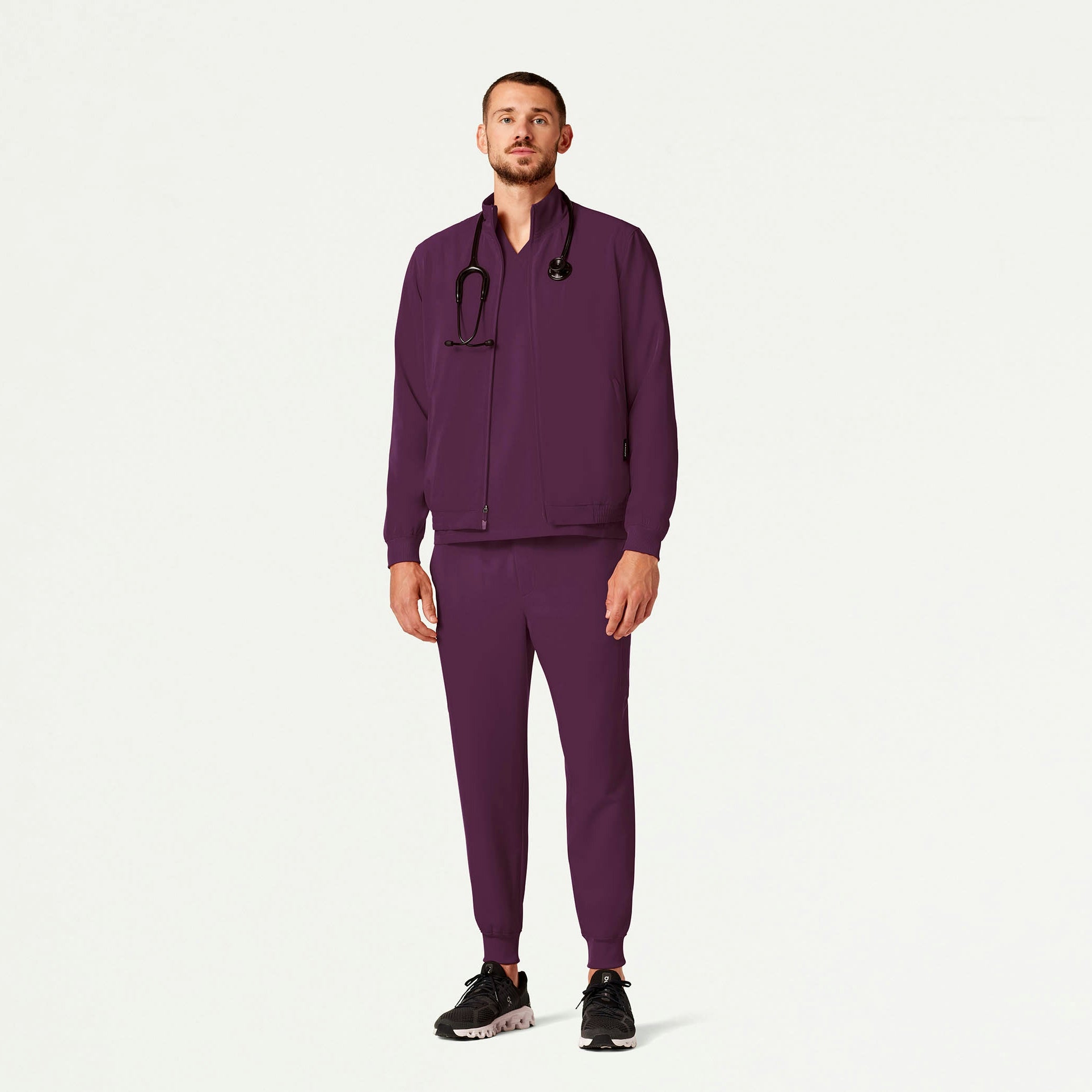 Wolfe Everyday 6-Pocket Scrub Jacket - Dark Amethyst