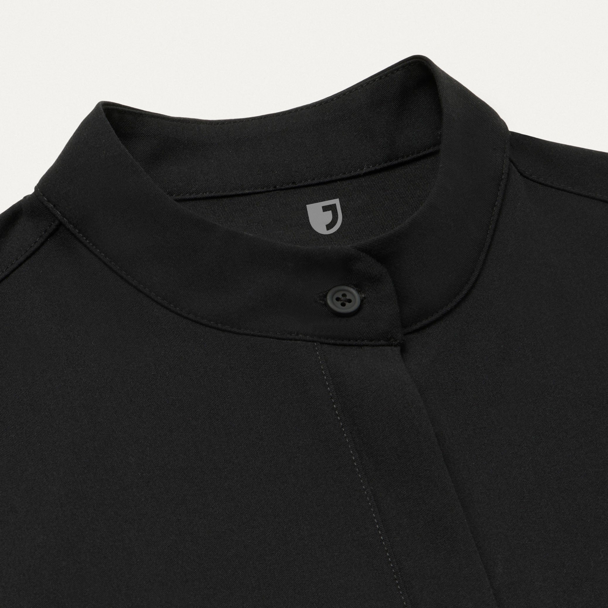 Savi Tuck-In Stand-Collar Scrub Top - Black