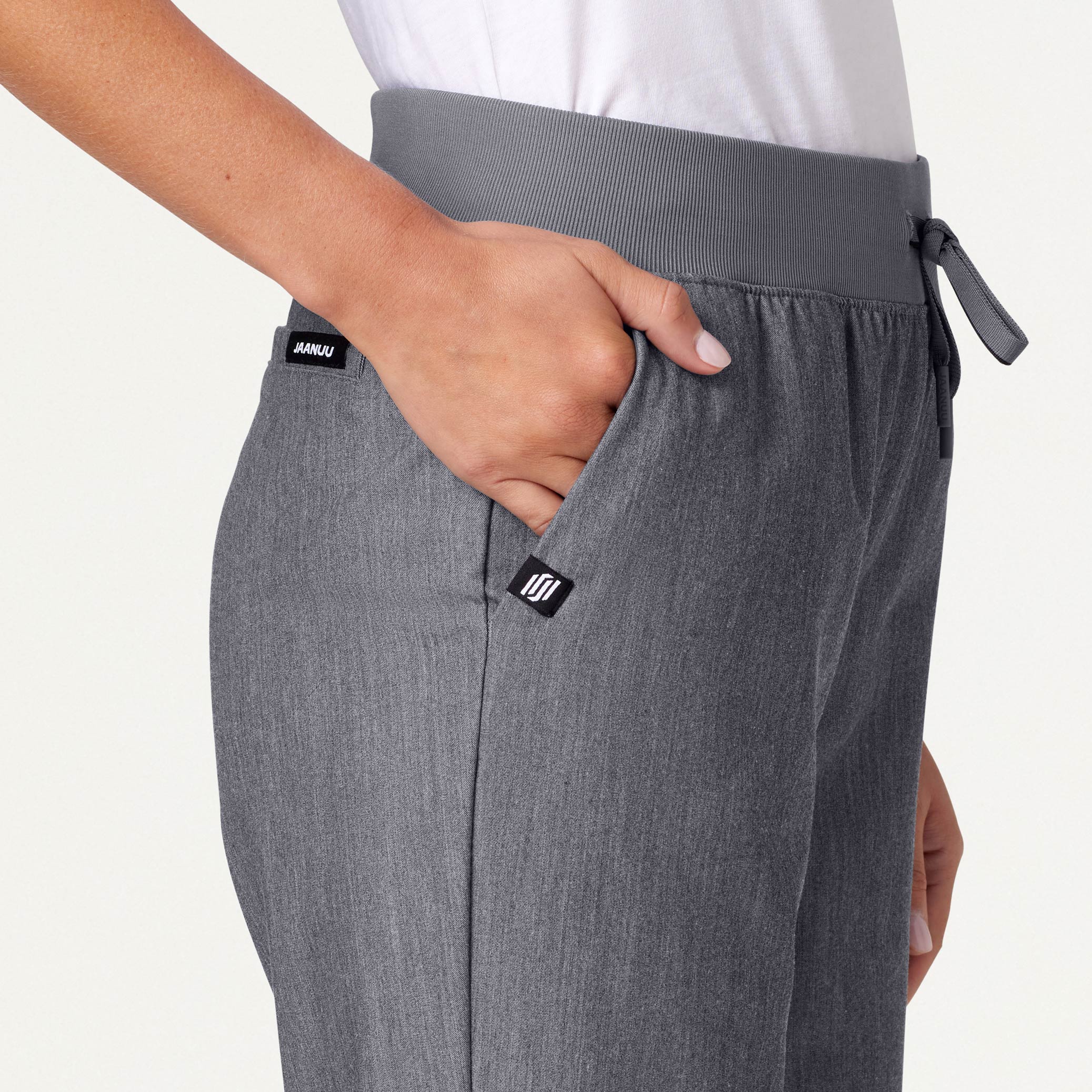 Xenos Essential Knit-Waist Scrub Pant - Heather Gray