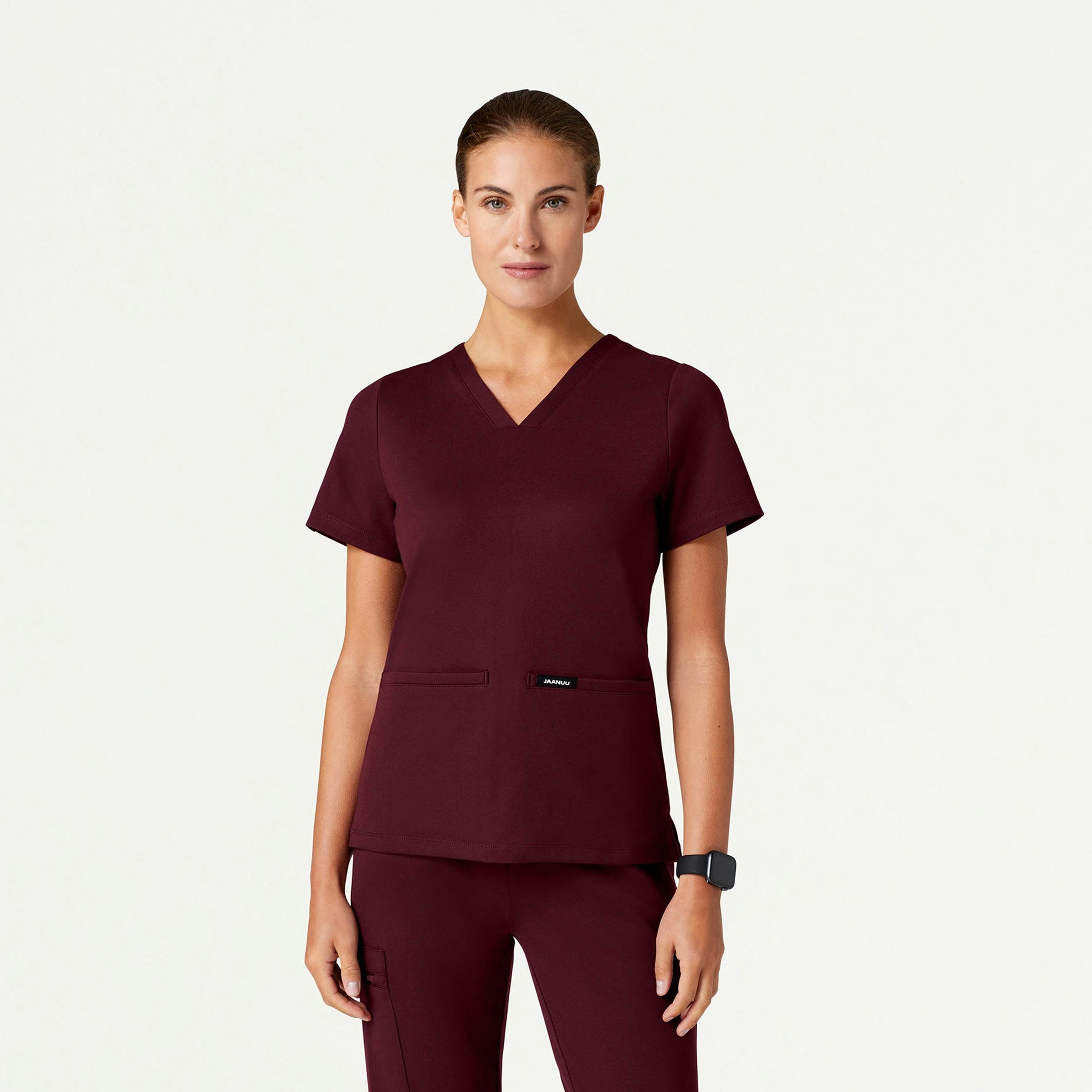 Cesi Slim UltraSOFT Scrub Top - Burgundy