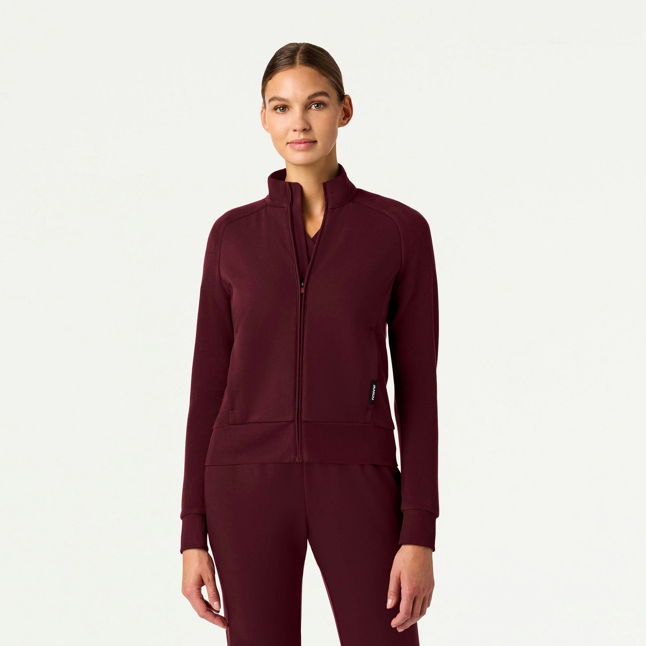 Cloud Hybrid Fleece Bomber Jacket - Burgundy