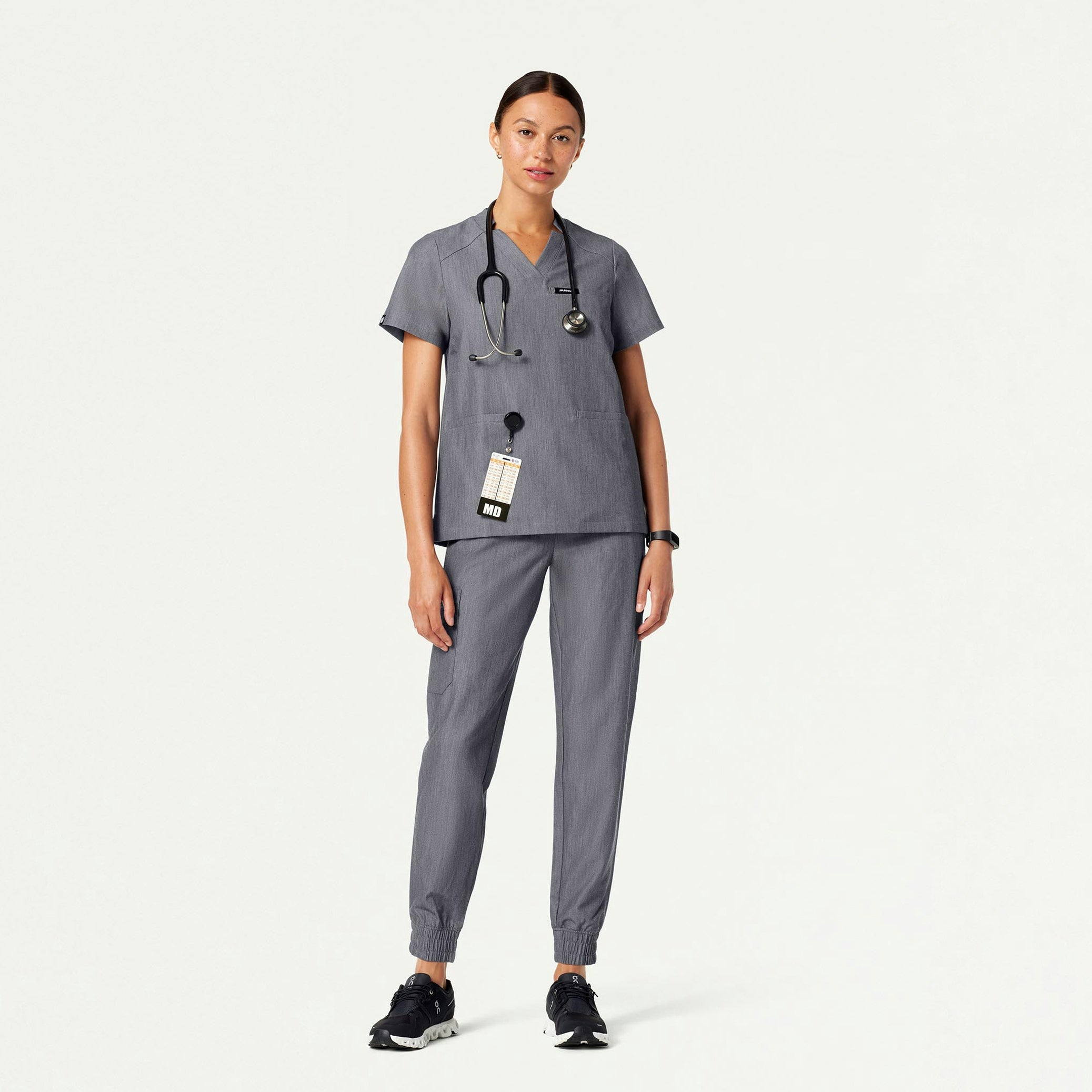Neo Everyday Cargo Scrub Jogger - Heather Gray