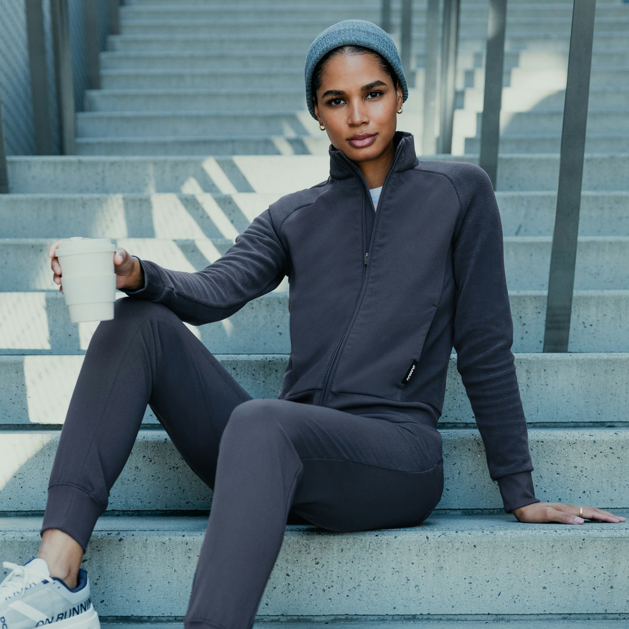 Cloud Hybrid Fleece Bomber Jacket - Carbon Gray