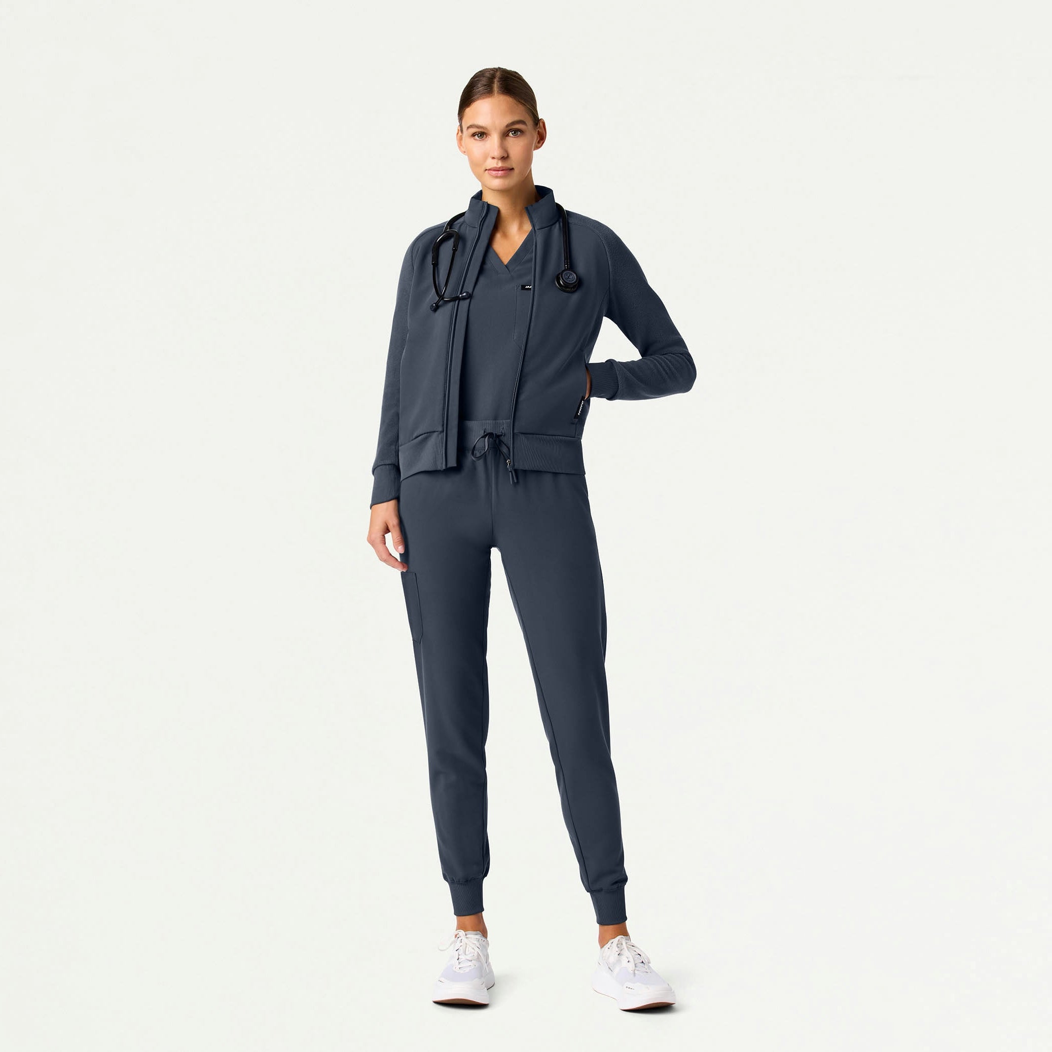 Cloud Hybrid Fleece Bomber Jacket - Carbon Gray