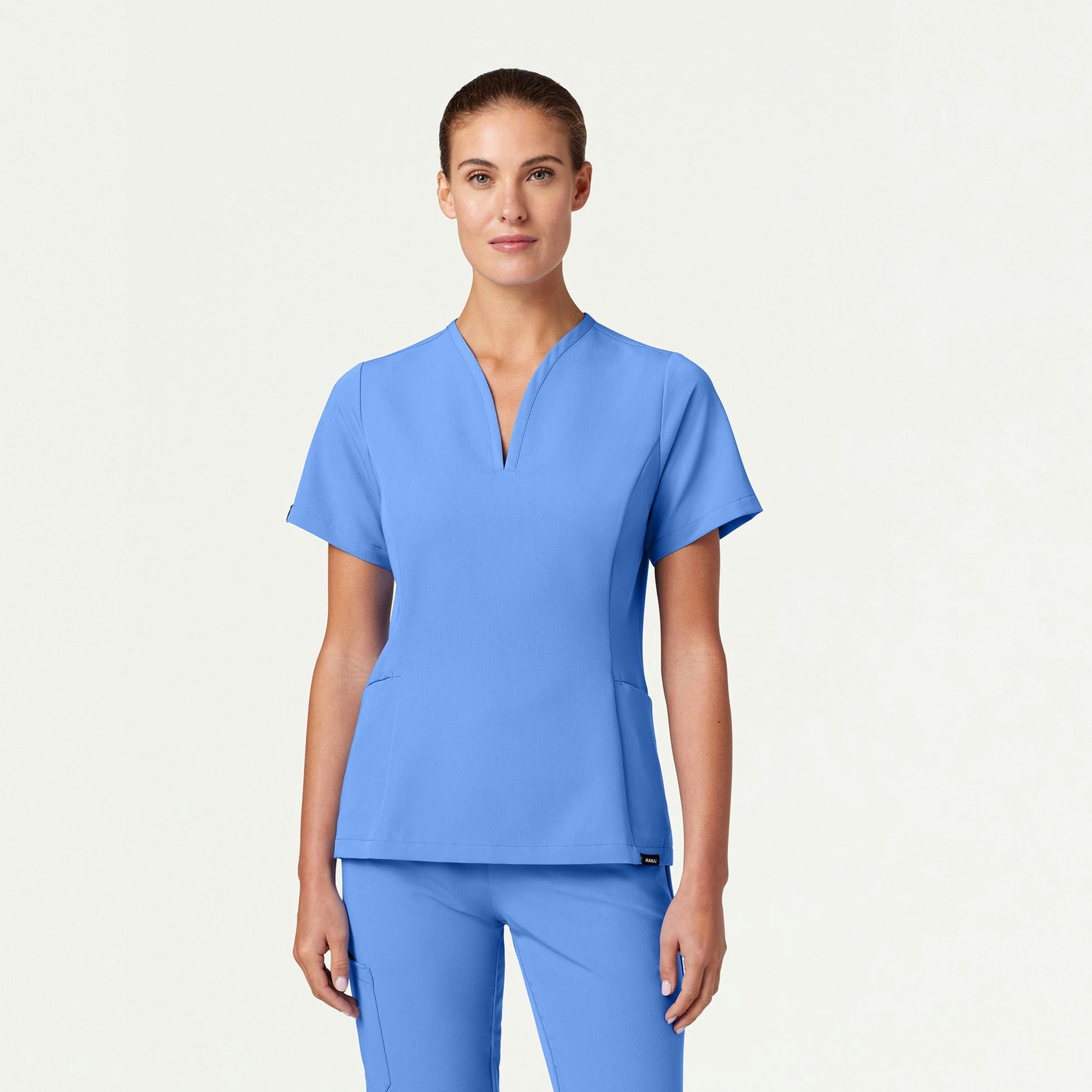 Calix Fit & Flare Scrub Top - Ceil Blue