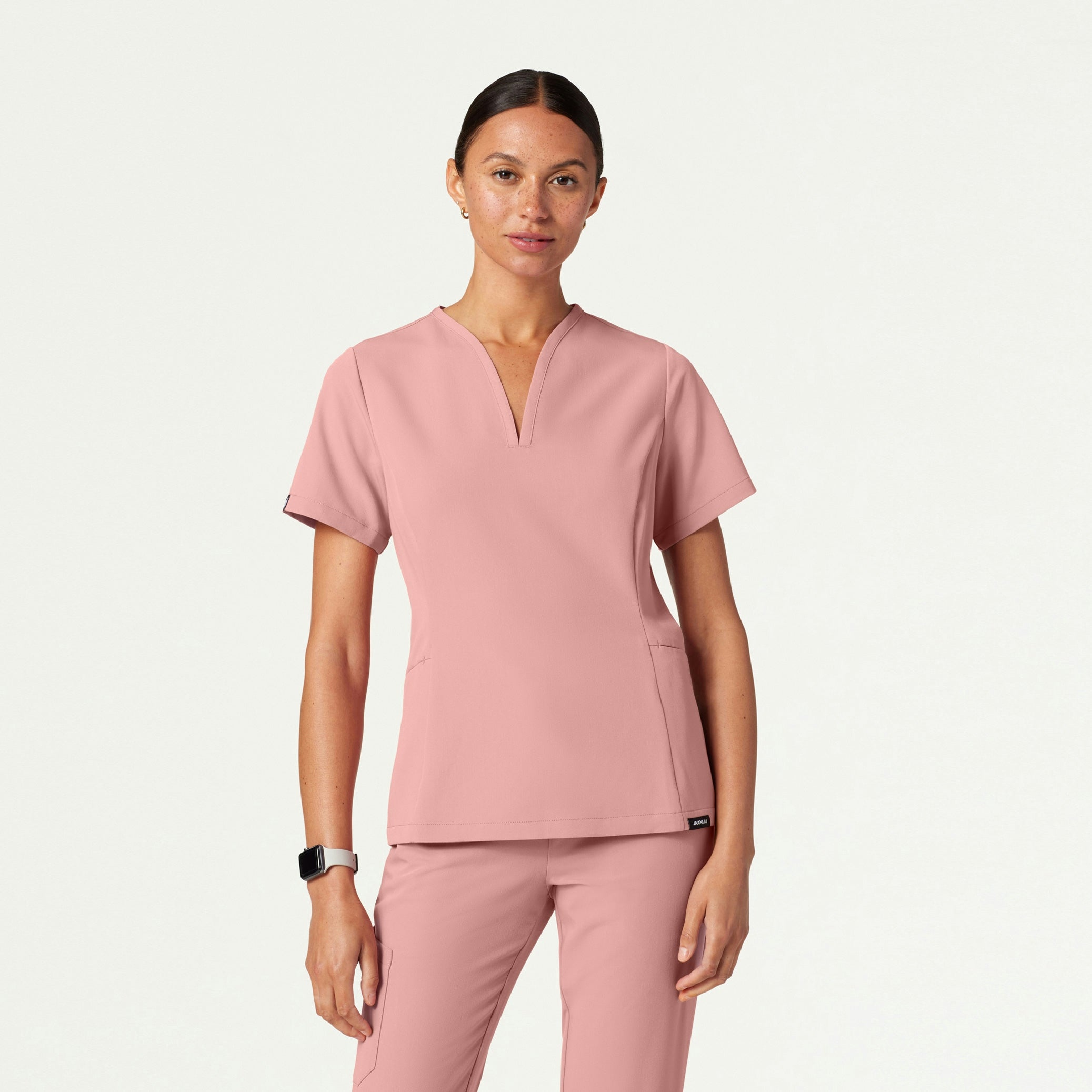 Calix Fit & Flare Scrub Top - Mauve