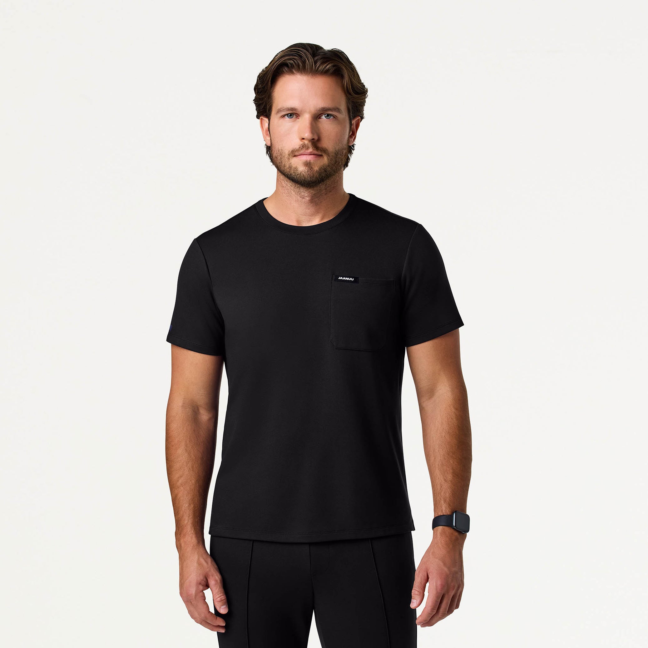 Finn Crewneck UltraSOFT Scrub Top - Black