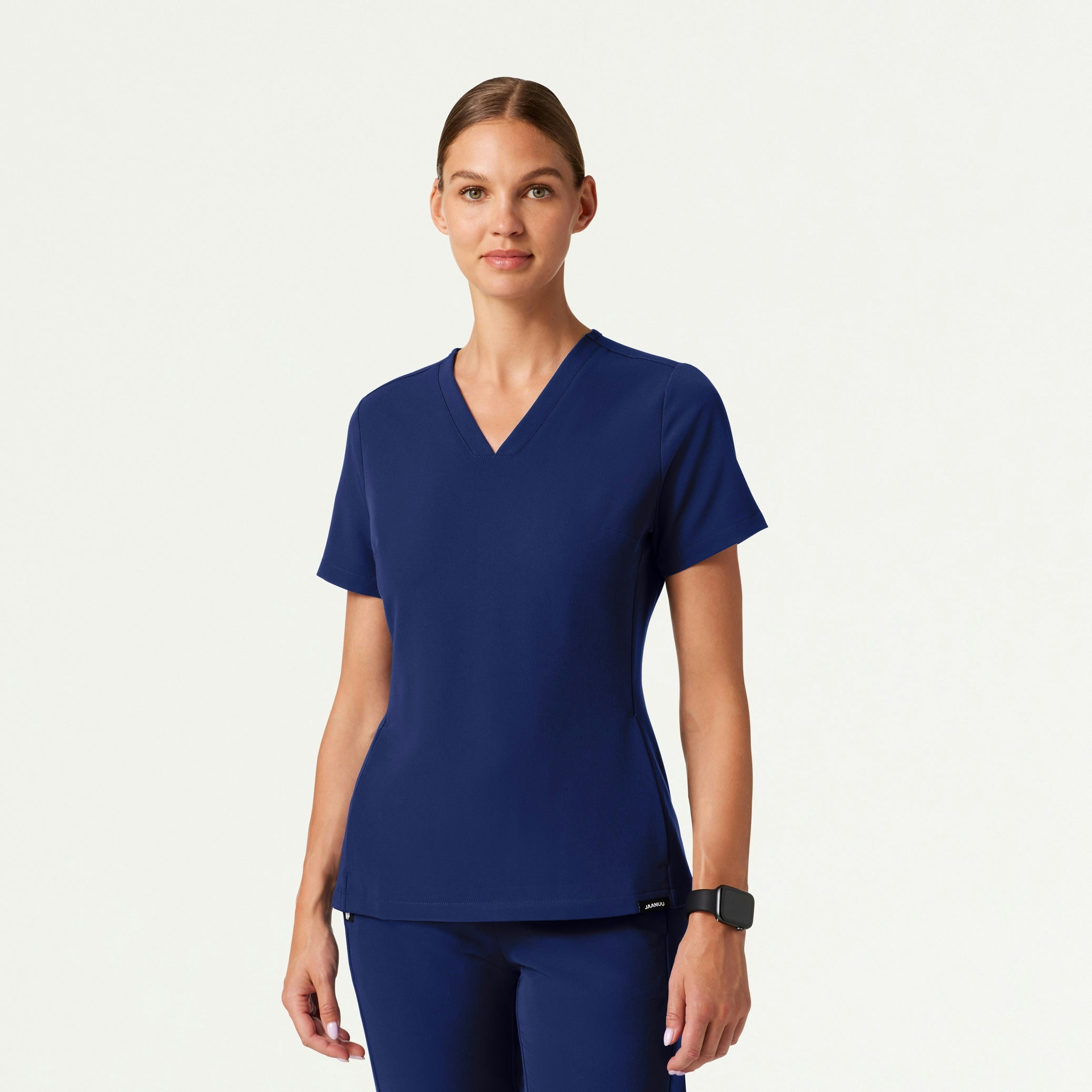 Carte Slim 2-Pocket Scrub Top - Navy Blue
