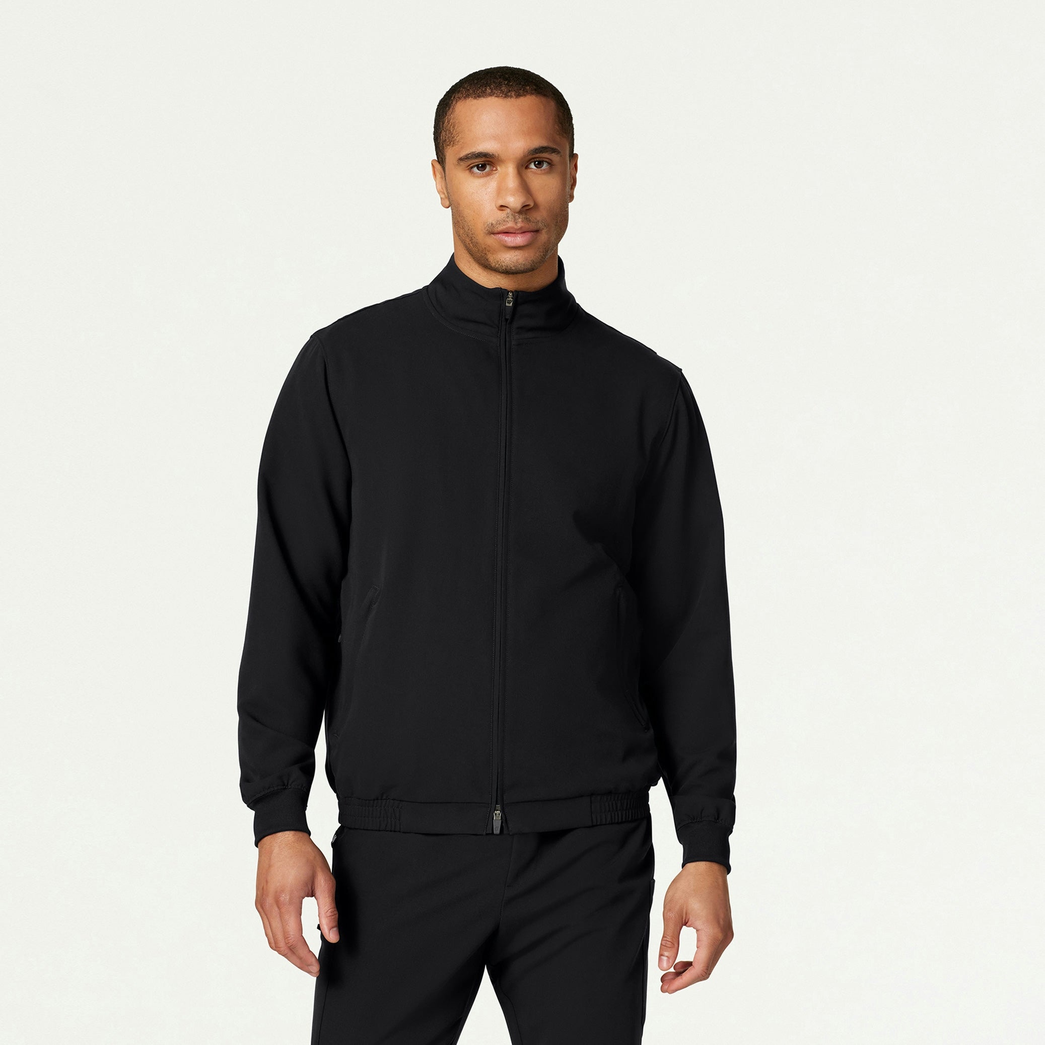 Wolfe Everyday 6-Pocket Scrub Jacket - Black