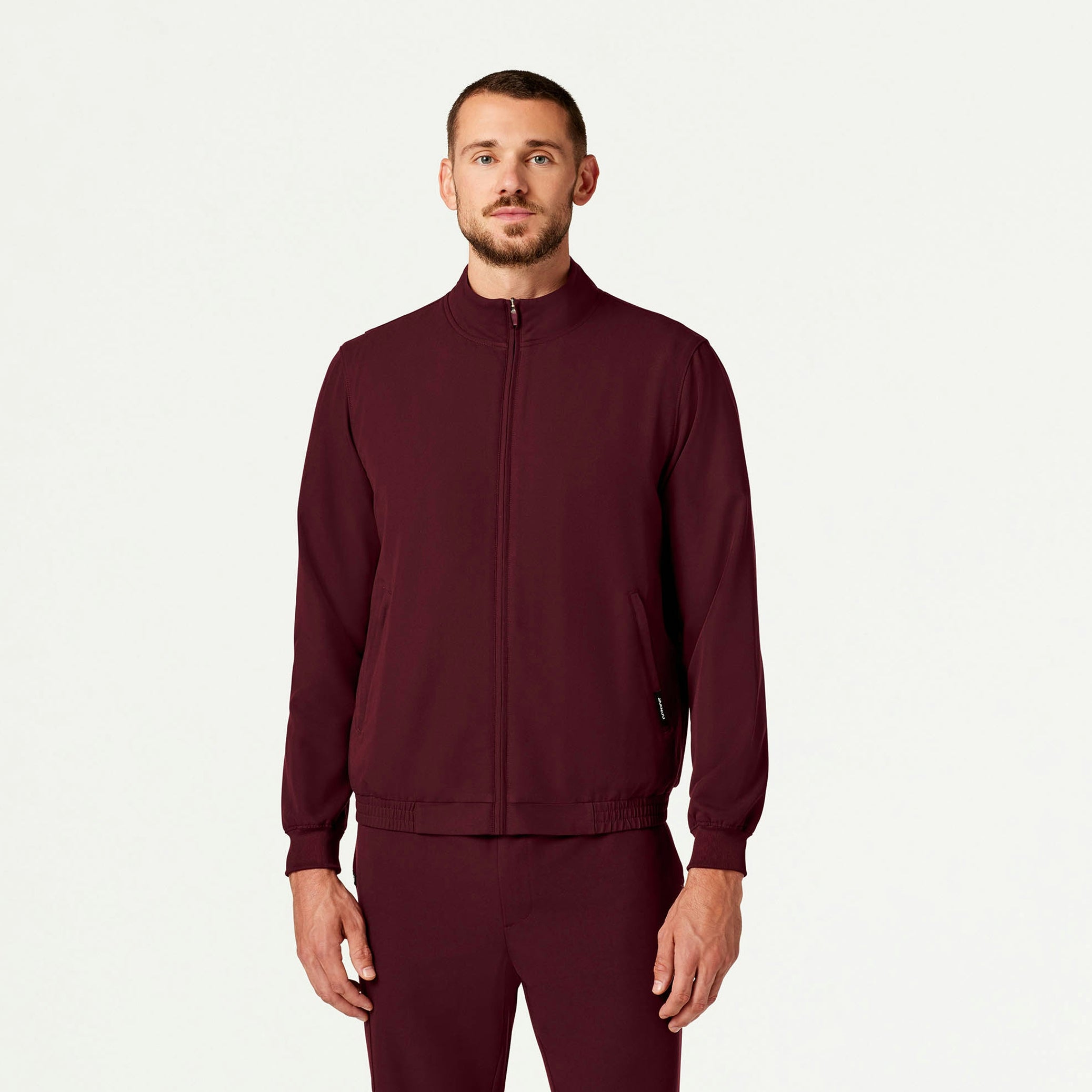 Wolfe Everyday 6-Pocket Scrub Jacket - Burgundy