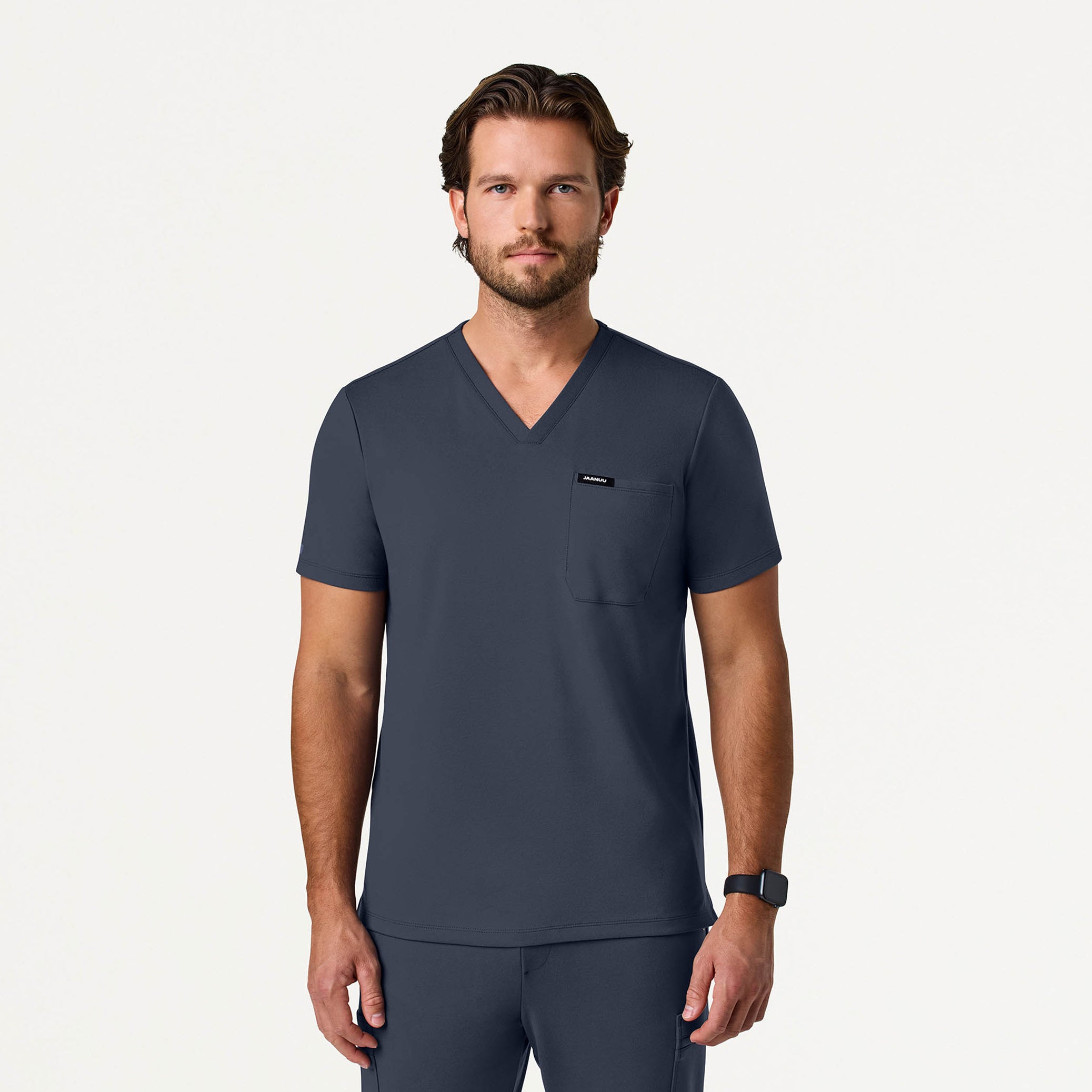Asher Slim UltraSOFT Scrub Top - Carbon Gray