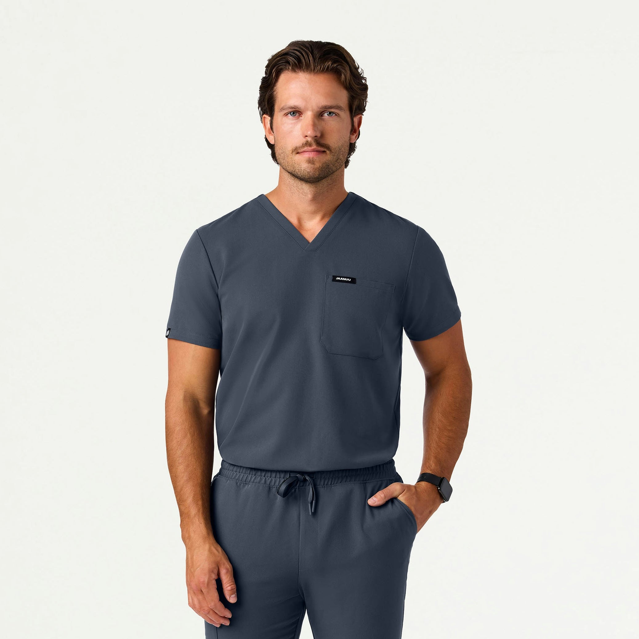 Holmes Slim Everyday 1-Pocket Scrub Top - Carbon Gray